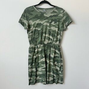 Old Navy Slub A-Line Stretch Waist Camouflage Print‎ Dress